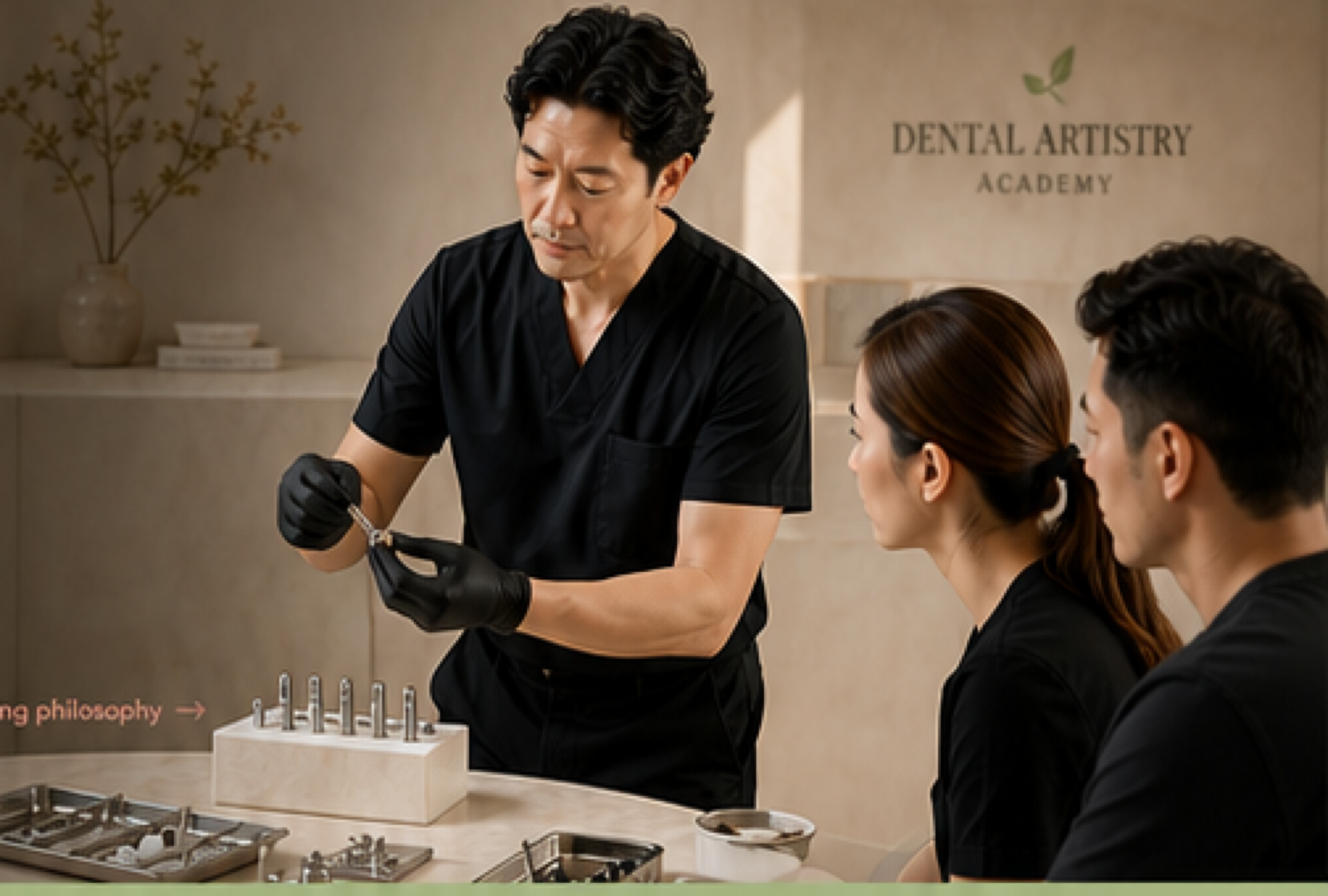 Dr Sheng Zhang teaching a small hands-on Academy cohort